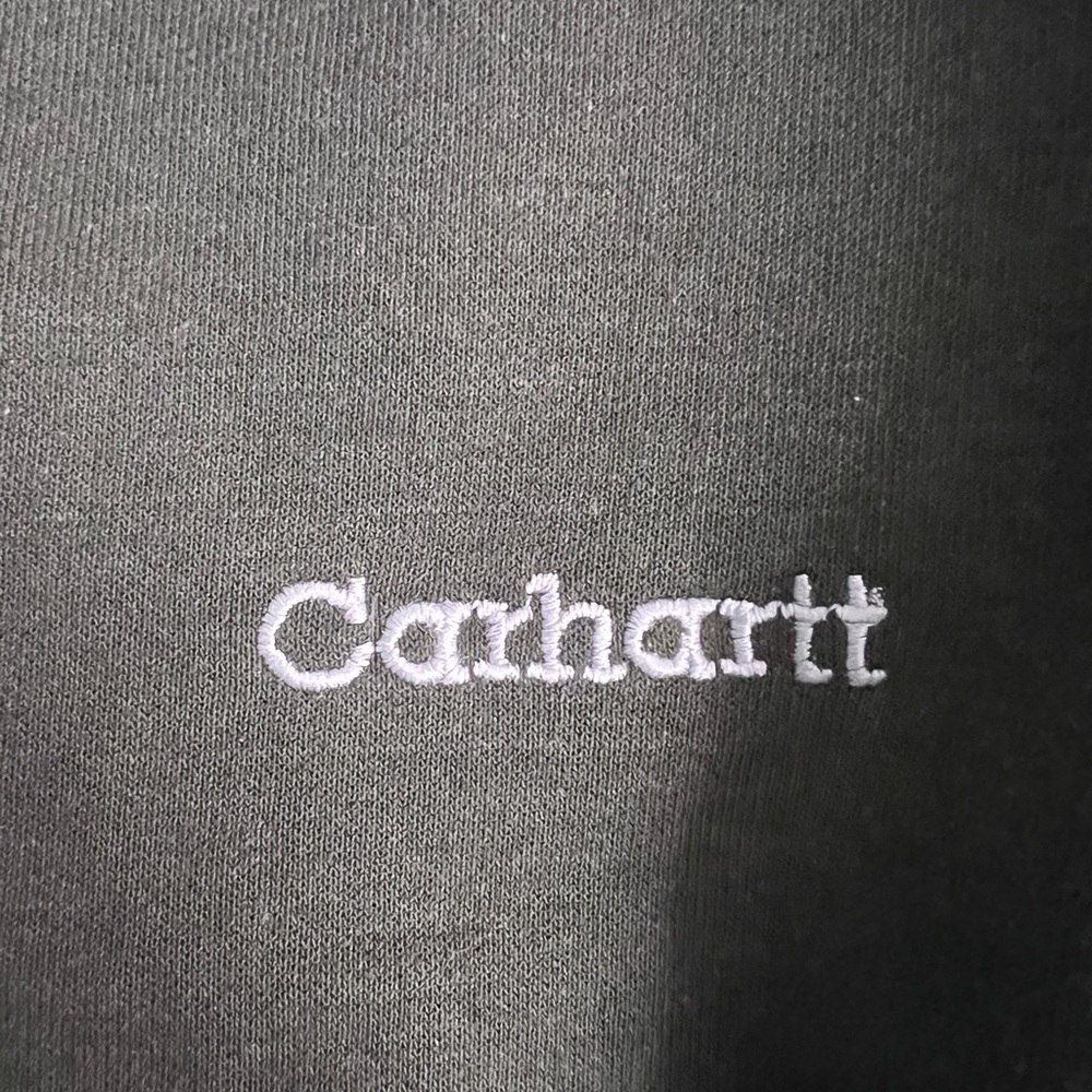 🧥 Vintage Carhartt Full-Zip Hoodie Jacket Olive Green Sherpa Lined Size L - Picture 5 of 7